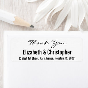 Aangepaste bruiloft Bedankt Je retouradres Label