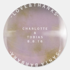 Aangepaste bruiloft Bedankt Lila gouden lavendel g Ronde Sticker