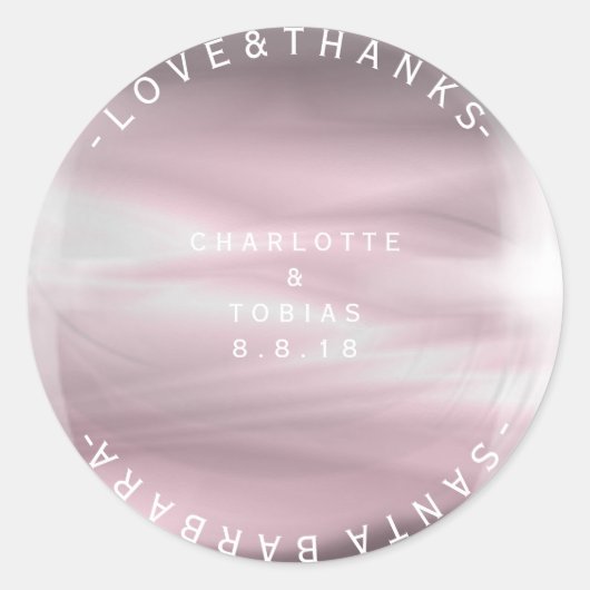 Aangepaste bruiloft Bedankt Lila Paarse Lavendel G Ronde Sticker (Voorkant)