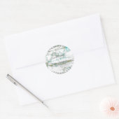 Aangepaste bruiloft Bedankt Mint Goud Wit Marmer Ronde Sticker (Envelop)