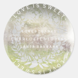 Aangepaste bruiloft Bedankt Mint groen glas Ronde Sticker