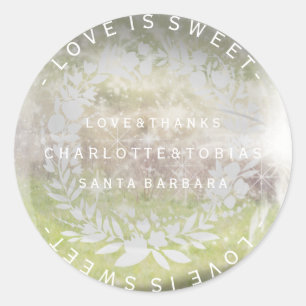 Aangepaste bruiloft Bedankt Mint groen glas Ronde Sticker