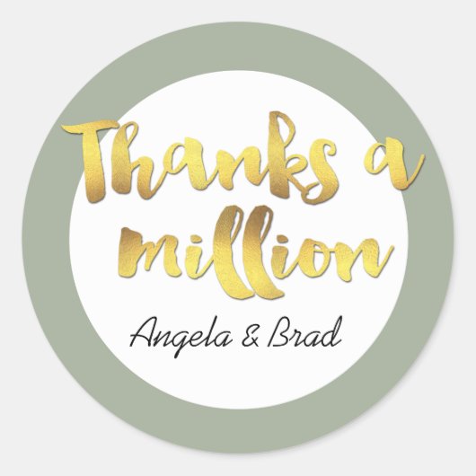 Aangepaste bruiloft Bedankt Ronde Sticker (Voorkant)
