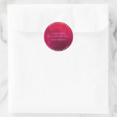 Aangepaste bruiloft Bedankt Roze Rood Tropisch Sno Ronde Sticker (Tas)