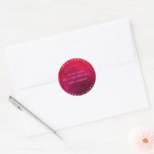 Aangepaste bruiloft Bedankt Roze Rood Tropisch Sno Ronde Sticker (Envelop)