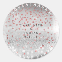 Aangepaste bruiloft Bedankt Roze Roze Hart Zilver