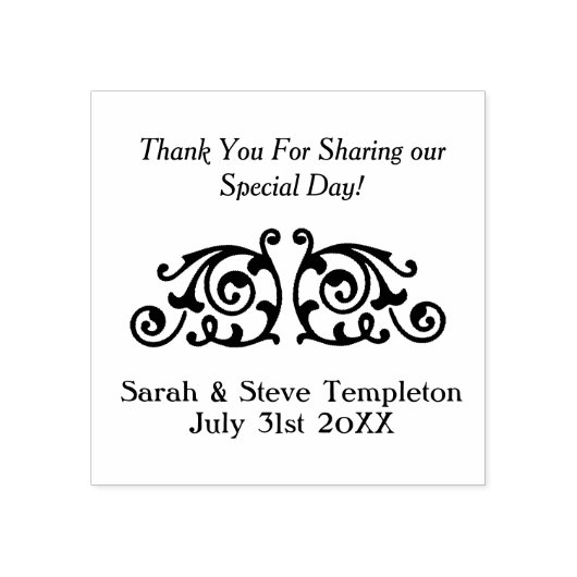 Aangepaste bruiloft Bedankt Rubberstempel (Afrduk)