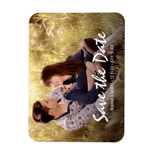 Aangepaste bruiloft Bewaar de datum Foto Koelkast Magneet (Verticaal)