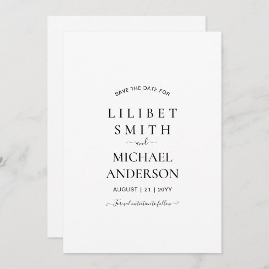 AANGEPASTE BRUILOFT BEWAAR DE DATUM SJABLOON - AFB (Voorkant / Achterkant)