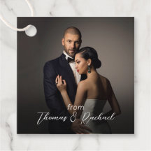 Aangepaste bruiloft bruid en bruidegom foto dank u