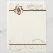 Aangepaste bruiloft Cake Modern Dot Stripe Swirls Briefhoofd (Voorkant / Achterkant)