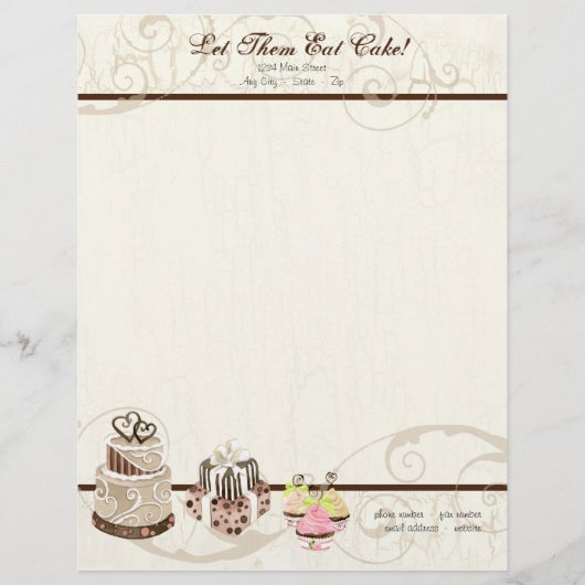Aangepaste bruiloft Cake Modern Dot Stripe Swirls Briefhoofd Sjabloon (Voorkant)