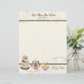 Aangepaste bruiloft Cake Modern Dot Stripe Swirls Briefhoofd Sjabloon (Staand voorkant)