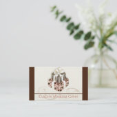 Aangepaste bruiloft Cake Modern Dot Stripe Swirls Visitekaartje (Staand voorkant)