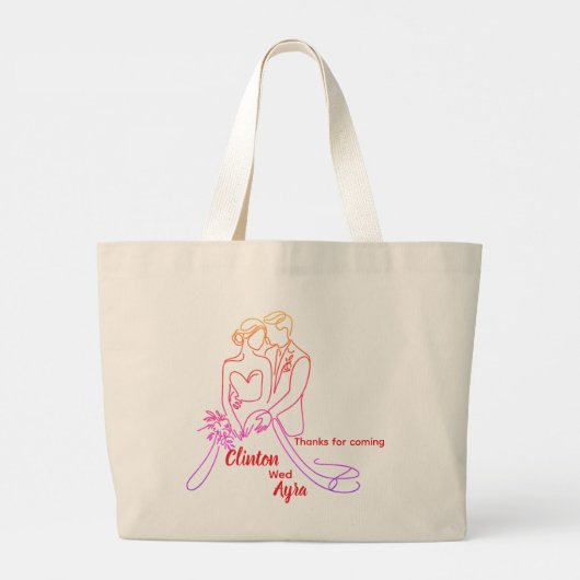 Aangepaste bruiloft Canvas tas – gepersonaliseerd (Achterkant)