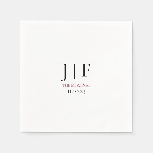 Aangepaste bruiloft cocktail papier servet (Voorkant)