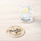 Aangepaste bruiloft Dank je houten graan Rustic Ronde Kartonnen Onderzetter (Insitu)