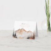 Aangepaste bruiloft dank u kaart berg thema (Voorkant)