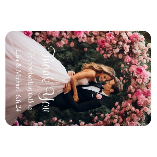 Aangepaste bruiloft dank u magneet (Horizontaal)