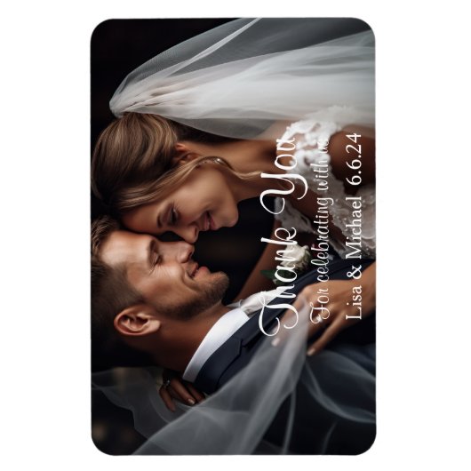 Aangepaste bruiloft dank u magneet (Verticaal)