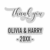 Aangepaste bruiloft dank u & namen Contour Sticker (Voorkant)