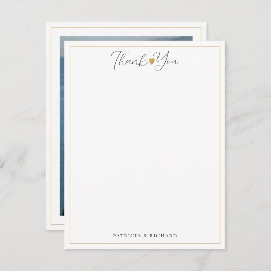 Aangepaste bruiloft Dank u paar namen Foto Notitiekaartje (Voorkant / Achterkant)
