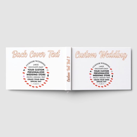 Aangepaste Bruiloft Echte Folie Gastenboek - ROOS  (Volledig)