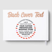 Aangepaste Bruiloft Echte Folie Gastenboek - ROOS  (Achterkant)