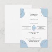 Aangepaste bruiloft Elegant Blauw Kaart (Voorkant / Achterkant)