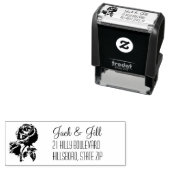 Aangepaste bruiloft | Elegant Roos retouradres Zelfinktende Stempel (In situ)