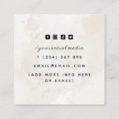 Aangepaste bruiloft en verjaardagstaart ontwerp ma vierkante visitekaartje (Achterkant)