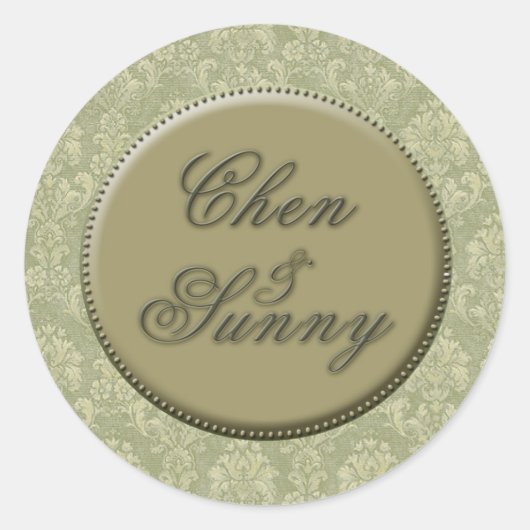 Aangepaste bruiloft Envelope Ronde Sticker (Voorkant)