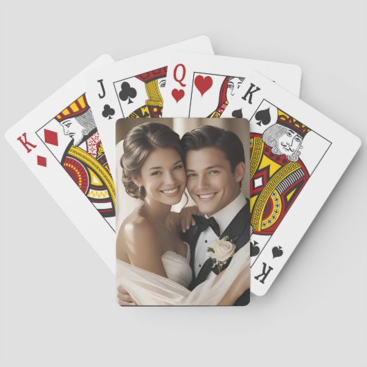Aangepaste bruiloft Favorieten Foto speelkaarten C (Achterkant)