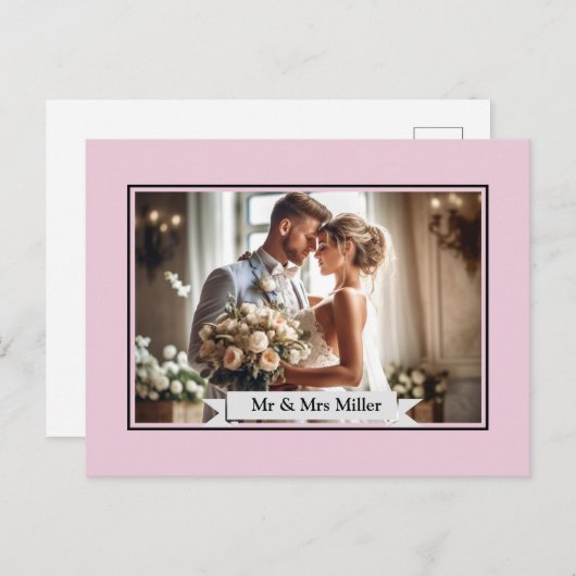 Aangepaste bruiloft foto aankondiging Briefkaart (Voorkant / Achterkant)