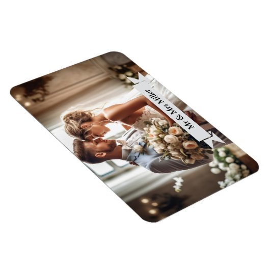 Aangepaste bruiloft foto aankondiging magneet (Rechterzijde)