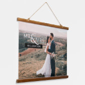 Aangepaste bruiloft Foto Art Print Hangend Wandkleed (Gebogen)