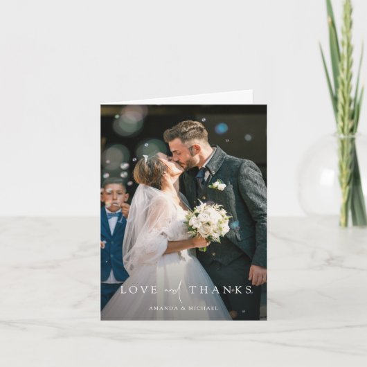 Aangepaste bruiloft foto bedankkaart (Voorkant)