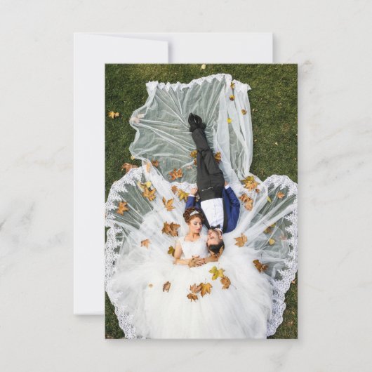 Aangepaste bruiloft foto bedankkaart (Voorkant)