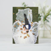 Aangepaste bruiloft foto bedankkaart (Staand voorkant)