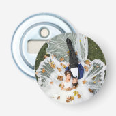 Aangepaste bruiloft foto button flesopener (Voorkant)