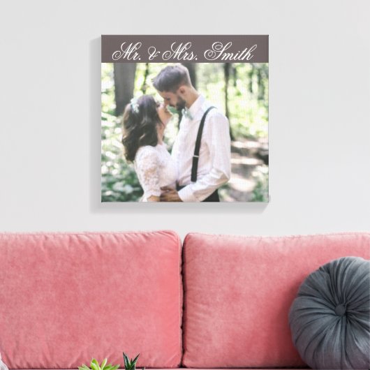 Aangepaste bruiloft foto Canvas afdrukken (Insitu (Woonkamer))