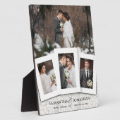 Aangepaste bruiloft foto collage Plaque Fotoplaat (Zijkant)