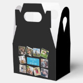 Aangepaste bruiloft foto collage zwart bedankdoosjes (Geopend)