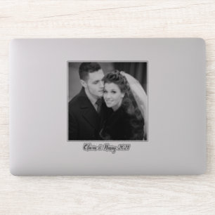 Aangepaste bruiloft foto contour Sticker