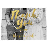 Aangepaste bruiloft foto dank u geschenk tas large cadeautasje (Voorkant)