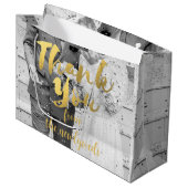 Aangepaste bruiloft foto dank u geschenk tas large cadeautasje (Voorkant Gekanteld)