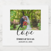 Aangepaste bruiloft foto Eenvoudige legante kallig Sparkling Wijnetiket (Enkel label)