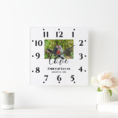 Aangepaste bruiloft foto Eenvoudige legante kallig Vierkante Klok (Huis)