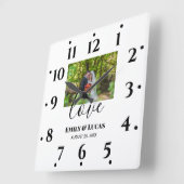 Aangepaste bruiloft foto Eenvoudige legante kallig Vierkante Klok (Hoek)