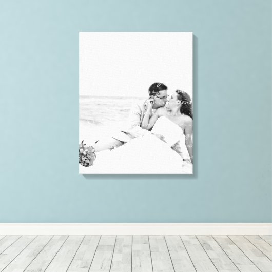 Aangepaste bruiloft foto en Lyrics Canvas Art (Insitu (Houten vloer))